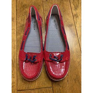 Woman’s size 8 Arizona red slip on boat shoes